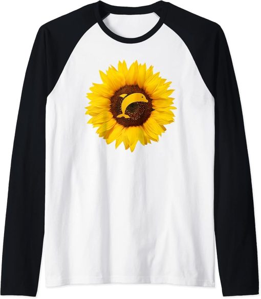 Dolphin Gift For Women Men Beluga Fish Orca Sunflower Lover Raglan Baseball Tee