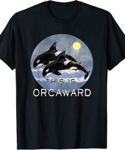 This Is Orcaward Orca Killer Whale art Retro Style Sea Panda T-Shirt